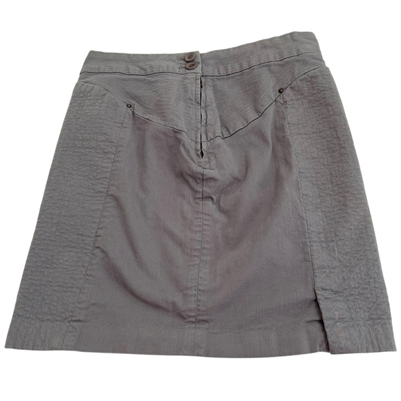 Anthropologie Leifsdottir Alicante Denim Gray Quilted Mini Skirt Size 8 - Picture 3 of 14